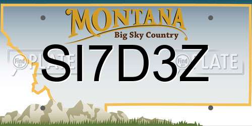 SI7D3Z Montana License Plate