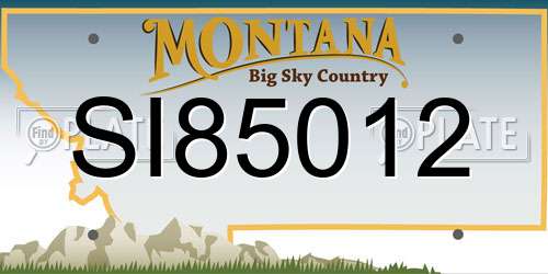 SI85012 Montana License Plate