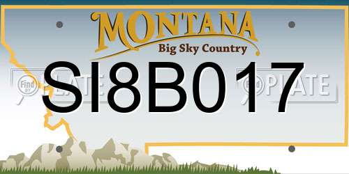 SI8B017 Montana License Plate