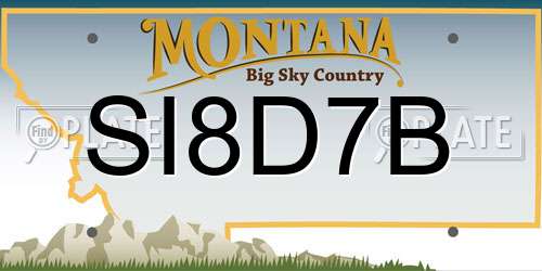 SI8D7B Montana License Plate