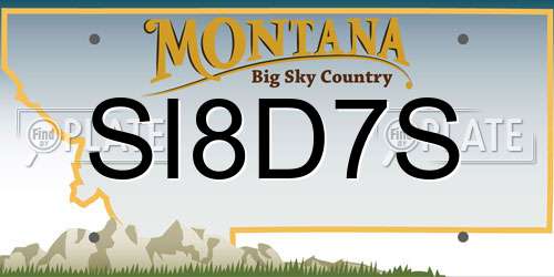 SI8D7S Montana License Plate