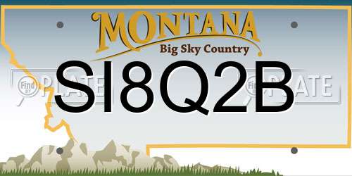 SI8Q2B Montana License Plate