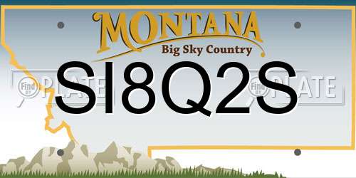 SI8Q2S Montana License Plate