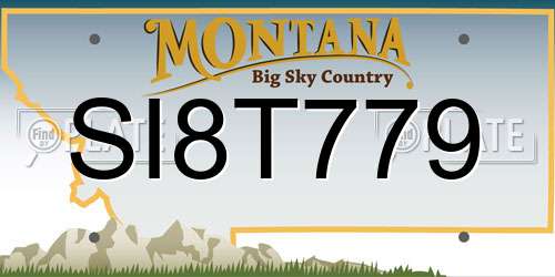 SI8T779 Montana License Plate
