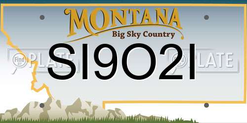 SI9O2I Montana License Plate
