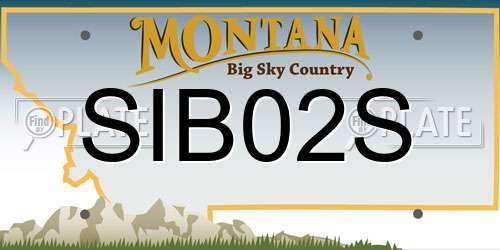 SIB02S Montana License Plate