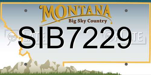 SIB7229 Montana License Plate