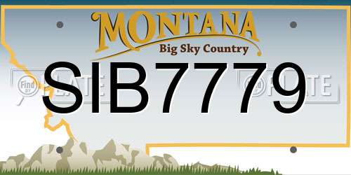 SIB7779 Montana License Plate