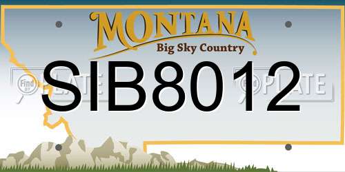 SIB8012 Montana License Plate