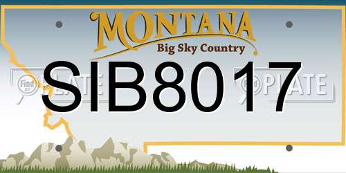 SIB8017 Montana License Plate