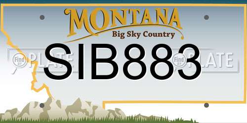SIB883 Montana License Plate