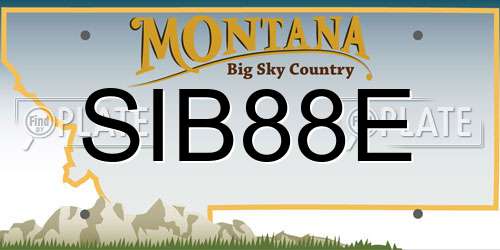 SIB88E Montana License Plate