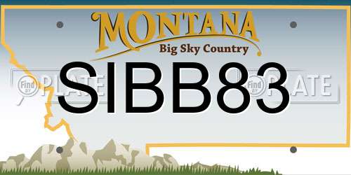 SIBB83 Montana License Plate