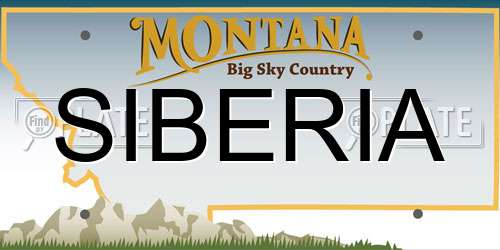 SIBERIA Montana License Plate