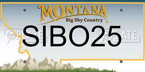 SIBO25 Montana License Plate