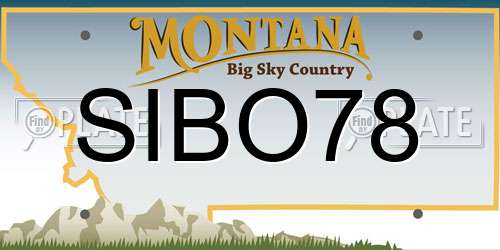SIBO78 Montana License Plate