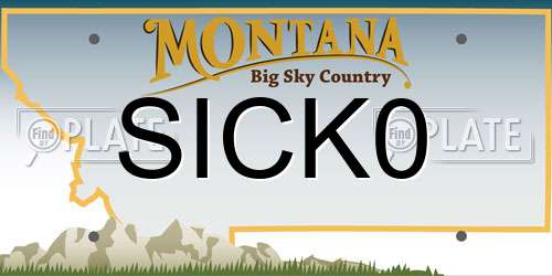 SICK0 Montana License Plate
