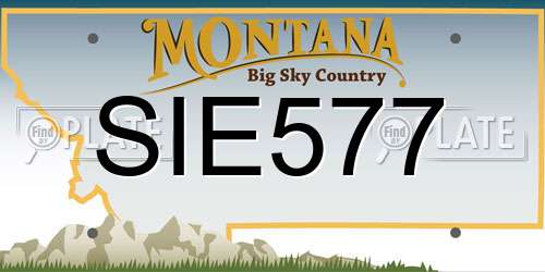 SIE577 Montana License Plate