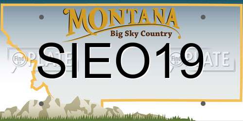 SIEO19 Montana License Plate