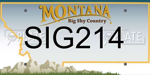 SIG214 Montana License Plate