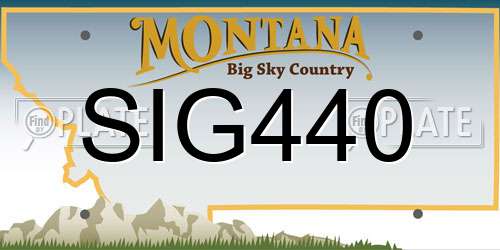 SIG440 Montana License Plate