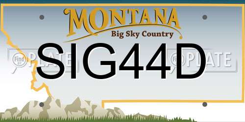 SIG44D Montana License Plate