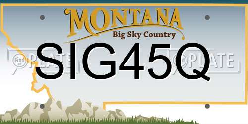 SIG45Q Montana License Plate