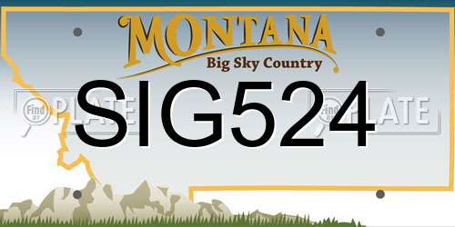 SIG524 Montana License Plate