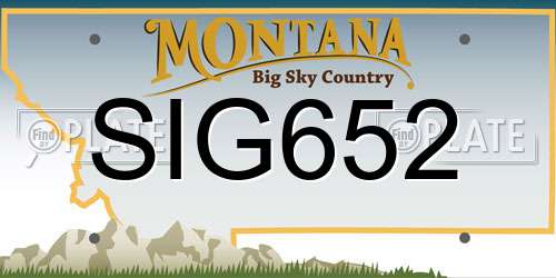 SIG652 Montana License Plate