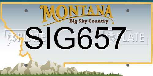 SIG657 Montana License Plate