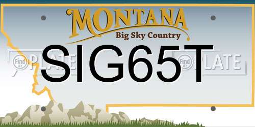 SIG65T Montana License Plate