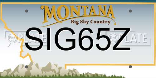 SIG65Z Montana License Plate