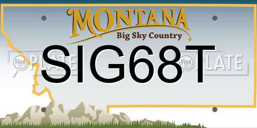 SIG68T Montana License Plate