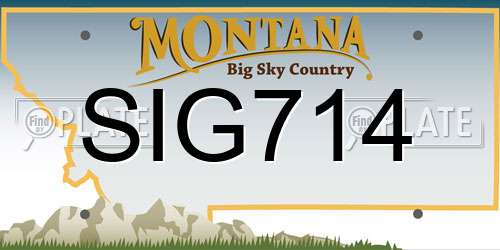 SIG714 Montana License Plate
