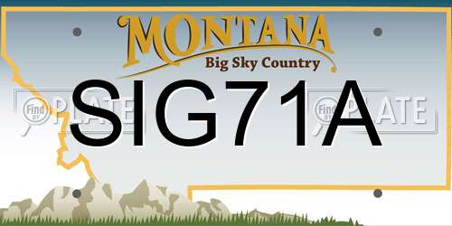 SIG71A Montana License Plate