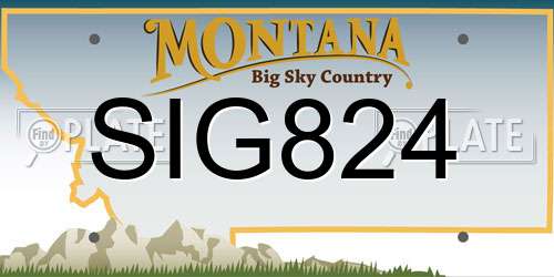 SIG824 Montana License Plate