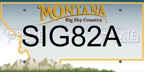 SIG82A Montana License Plate
