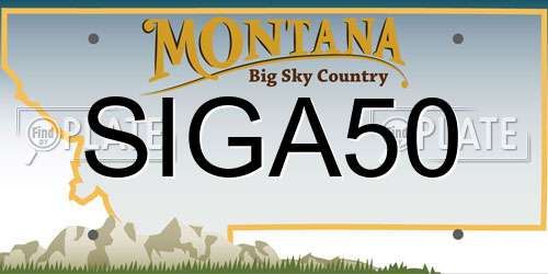 SIGA50 Montana License Plate