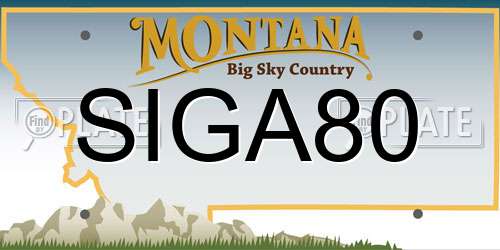 SIGA80 Montana License Plate