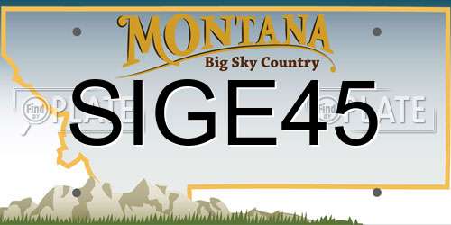 SIGE45 Montana License Plate