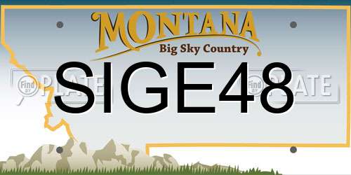 SIGE48 Montana License Plate