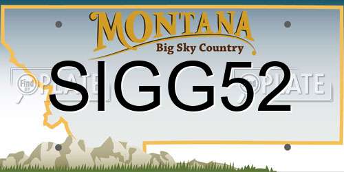 SIGG52 Montana License Plate