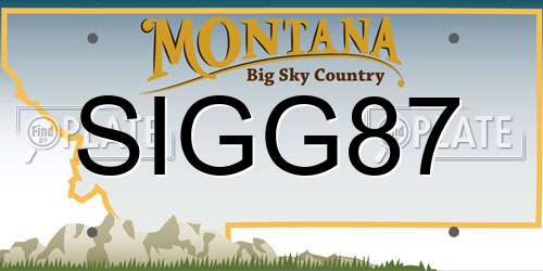SIGG87 Montana License Plate
