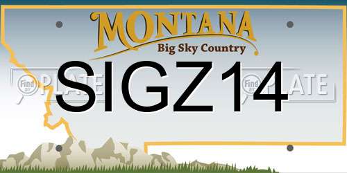 SIGZ14 Montana License Plate