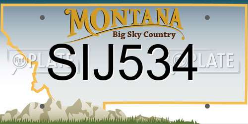 SIJ534 Montana License Plate
