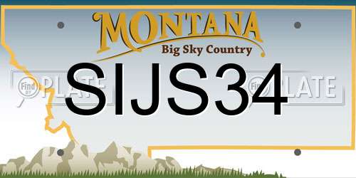 SIJS34 Montana License Plate