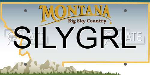 SILYGRL Montana License Plate