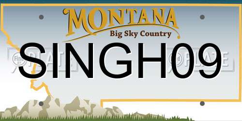 SINGH09 Montana License Plate