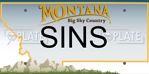 SINS Montana License Plate