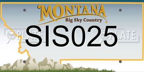 SIS025 Montana License Plate
